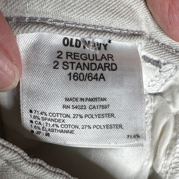 Old Navy Mid-Rise Rockstar Distressed Light Gray & White Jeans Size 2 - Picture 6 of 8